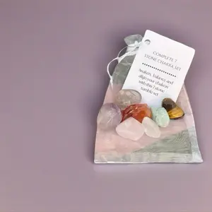 Complete 7 Stone Chakra Crystal Tumble Set - Small Healing Stones for Balance Meditation & Energy Alignment - Awaken Align Your Chakras - Great Gift - Spiritual Supplies - Carnelian Clear Quartz Rose Quartz Smoky Quartz Amazonite Tigers Eye Amethyst