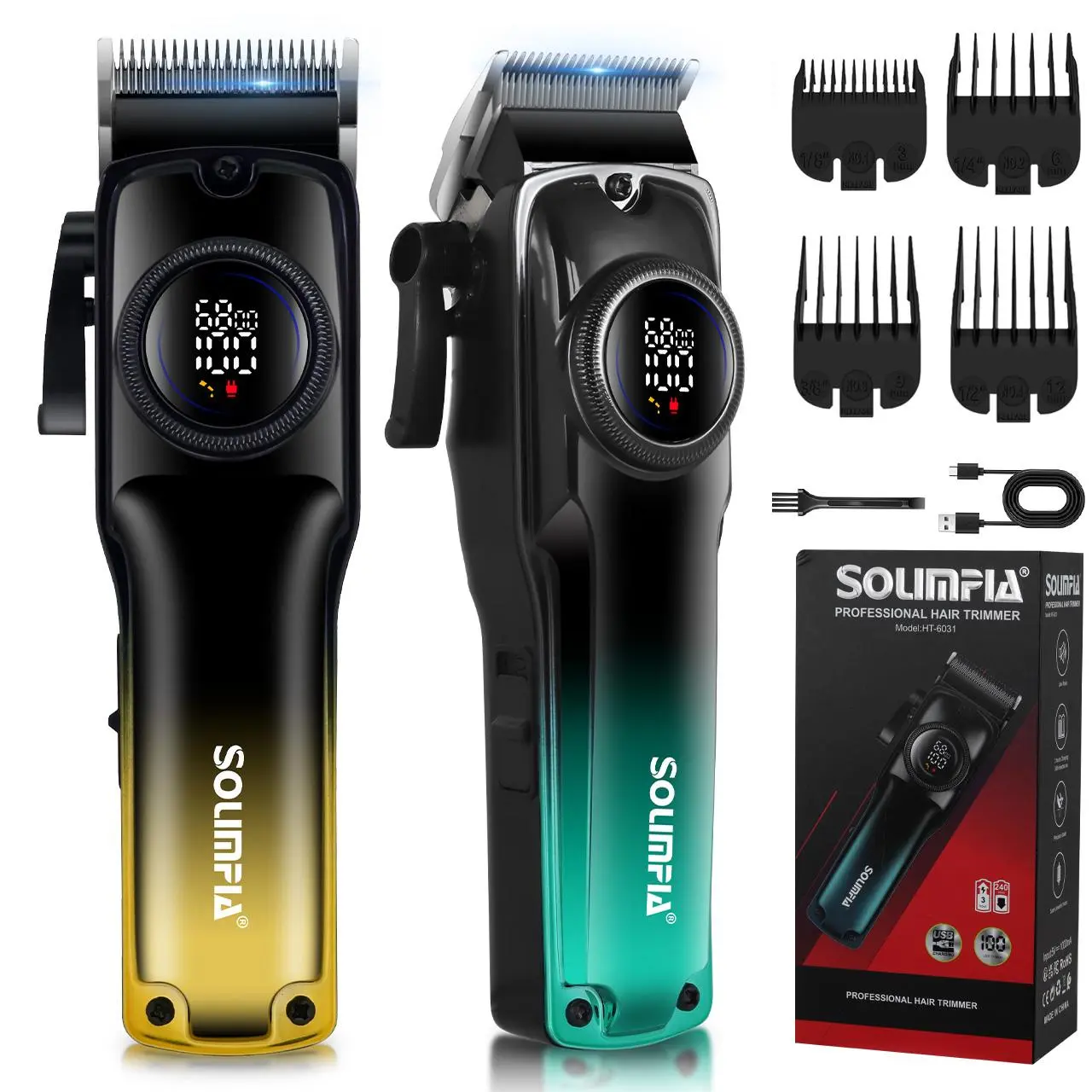 Professional Hair Clipper Kit with LED Display, 1 Box Rechargeable Electric Hair Trimmer with Accessories, Hair Cutting Kit for Men, Barber Equipment, Barber Shop, Home Use, Thinning Shears, Cordless Trimmers, Hair Trimmer Set