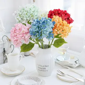 Artificial Hydrangea Flowers Set, Home Decor Wedding Photography Props Arch Decoration, Faux Flowers with Leaves House Plants Decor