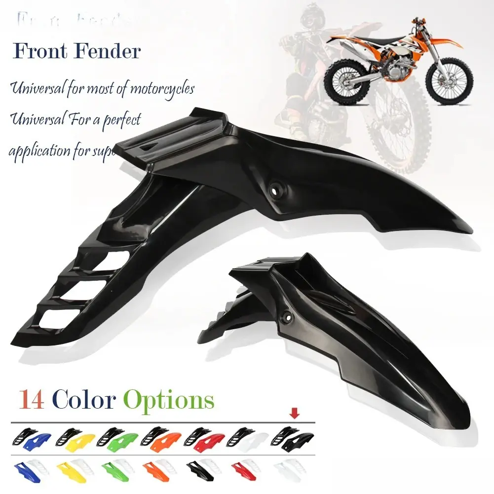 1 x Motorcycle Front Fender Mudguard with Aerodynamic Design, Easy Disassembly & Safety Screws for Kawasaki KX, CR, XR, RM, WR, Kayo, Apollo, Bse, Xmotos, Zongshen, Shineray Dirt Bikes, Universal Supermoto, Black White, Polypropylene, Universal Fit
