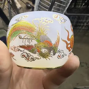 Handmade Phoenix Master Cup with White Glazed Glass