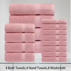 8-Piece Bath Towel Set - 2 Bath Towels, 2 Hand Towels & 4 Washcloths |   Soft Quick-Dry Collection for Family & Guest Use