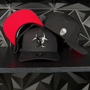 Virus plate SnapBack hat-black/red
