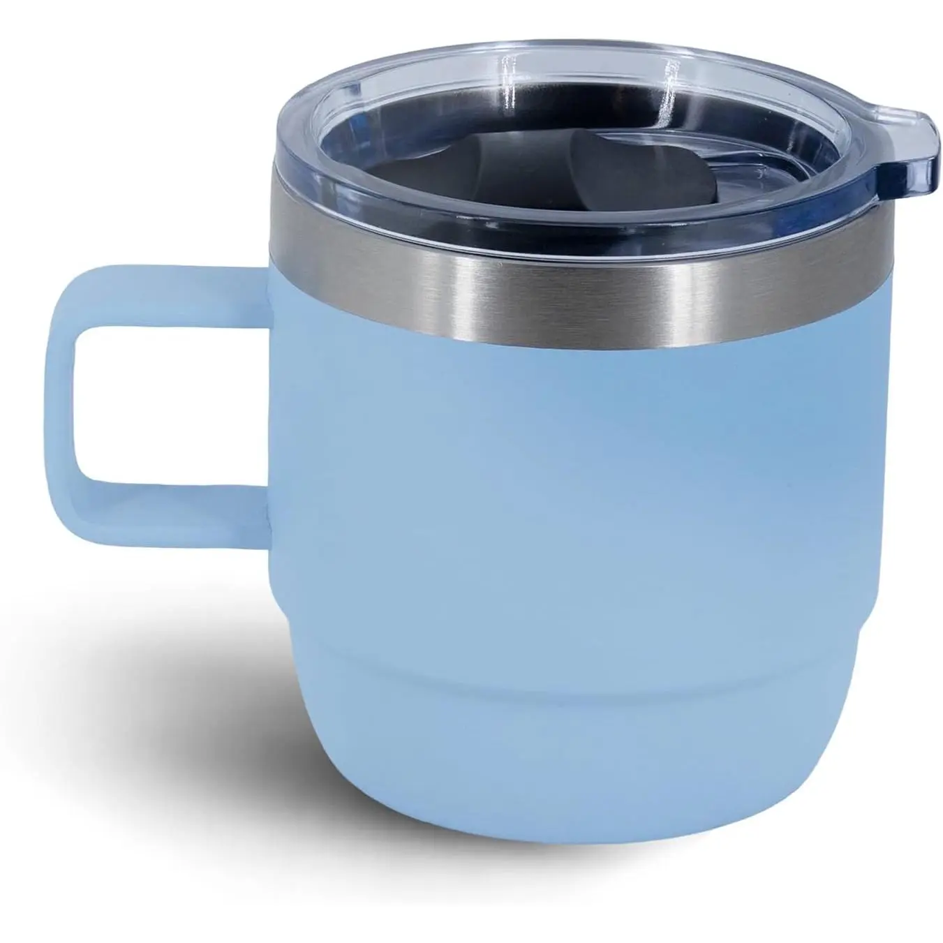 10 oz Stackable Mug, Stainless Steel cup with handle, Vacuum Insulated Espresso/Coffee Mug, shot Glass Set for 2- Set for Coffee, , ,  - Sky Blue