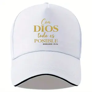 [Spanish Inspirational] 1pc Spanish Inspirational Baseball Cap| Men's Romans 4:17 Bible Verse, Adjustable Snapback, Lightweight Non-Stretch Fabric, Black & Golden Lettering for Running, Gym, Outdoor Sports - Christian Faith Hat#SandwichBrimBaseballCap #Tw