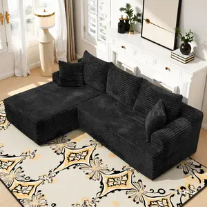 Modular Corduroy Cloud Sofa Oversize L-Shape Sofa Set Modular Cloud Sectional Couch No Assembly Required Sofa Living room furniture bedroom lounge studio