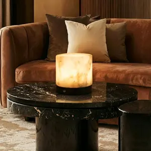 Spanish Onyx Touch Lamp | USB Rechargeable Stepless Dimmable Mood Light for Bedroom, Living Room & Coffee Shop Decor