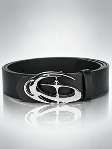 Punk Style Y2K Men's Cross Design Belt, Adjustable Silver Color Buckle, Fashion Streetwear, Unisex, Perfect for Birthday and Holiday Gifts