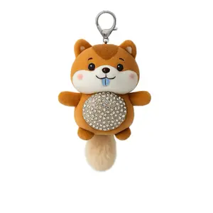 FlowNest SparkleChip Plush Charm by FlowNest - Soft Textured Rhinestone Keychain for Gifting or Personal Use - China Made