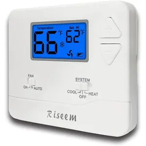 Non-Programmable Thermostat for Home Single-Stage Systems, 1 Heat/1 Cool, Easy DIY Install, Blue Backlight