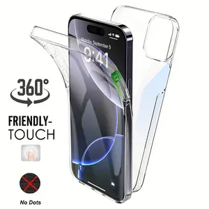 360 Full Coverage Double Front+Back Clear Phone Case For iPhone 16 Pro Max 17 Air 11 14 15 Pro Max 12 13 Mini Shockproof Cover
