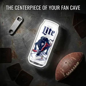 Lite Beer Led Neon Sign Texans Football  Neon Light for Wall Decor, Neon Lights for Bedroom Led Signs Suitable for Man Cave Bar Pub Restaurant Christmas Birthday Party Gift Led Art Wall-Father's Day