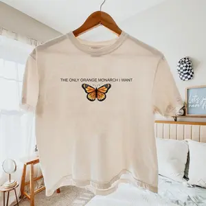 Comfort Colors Boxy Crop Top The Only Orange Monarch I Want T-Shirt, Anti-Trump Tee
