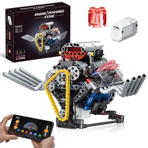 V8 Engine Model Kit That Works, APP Controlled Mini V8 Engine Building Block Set for Adults, Physical Science Experiment Toy with Rechargeable Motor, STEM Project for Kids & Teens (665 PCS)