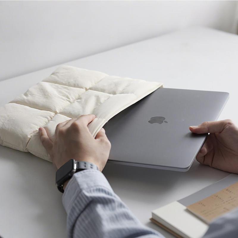 Puffy Laptop Sleeve Case, 13-14 inch Laptop Sleeve Bag, Laptop Case 13.3 Inch, Compatible with MacBook Air/Pro 13 / Pro 14, iPad Pro 12.9, HP Dell ASUS, Computer Bag Cover(Beige)