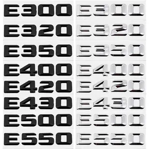 Car Rear Trunk Number Letter Sticker Tail Box Emblem Badge for Mercedes Benz E Class E300 E320 E350 E400 E420 E430 E500 E550