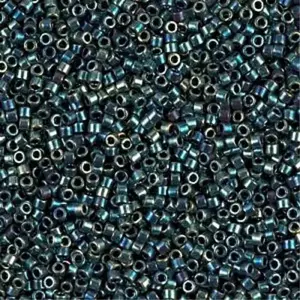 Metallic Blue Green Gold Rainbow 11/0 delica beads || DB1006
