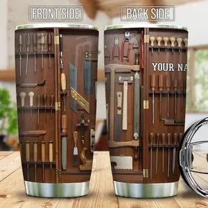 Personalized Wooden Tools Tumbler, Construction Tumbler, Carpenter Tumbler, Carpenter Travel Mug, Woodworker Tumbler, Gift For Carpenter