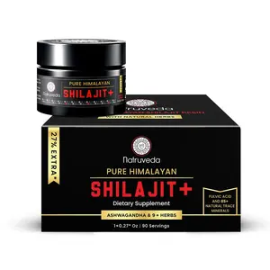 NATRUVEDA Shilajit for Men – Himalayan Shilajit Resin with Ashwagandha & 9 Ayurvedic Herbs | Health & Fitness Support Supplement