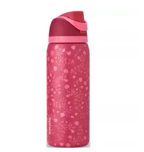 Owala Pink Floral Water Bottle – Insulated Stainless Steel Tumbler with Flip Straw Lid for Gym, School & Everyday Use