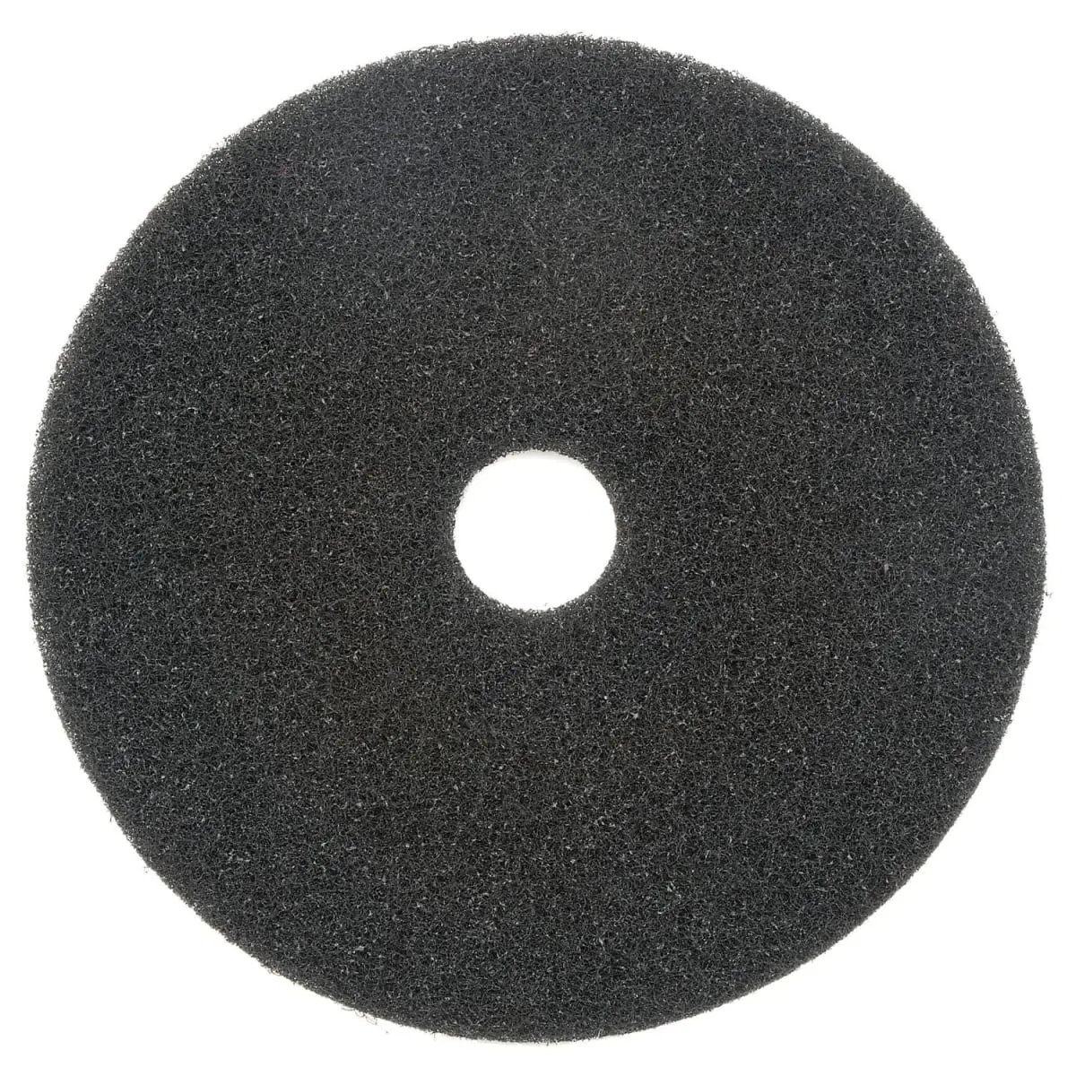 Global Industrial 641308BK 22 in. Round Shape Recycled Fiber Stripping Pad - Black 100% Polyester, Aggressively Removes Wax, No Water-Based Latex Resins, For Heavy Duty Wet Stripping, 5 Per Case, 100% Recycled Polyester Fiber