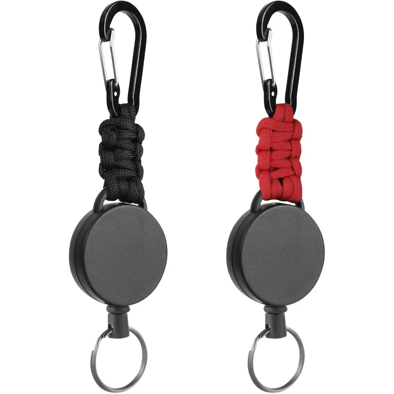 Retractable ,2PCS Heavy Duty Carabiner Badge Holder Retractable ID Badge Clip Reel Retractable Key Ring