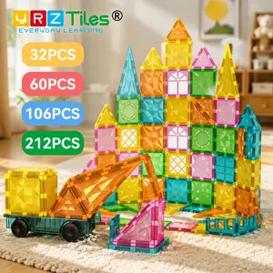 【Ultra Safe & Non-Toxic】106PCS/60PCS/32PCS Premium Magnetic Tiles,Smooth Edge Magnet Building Blocks,BPA-Free & Lead-Free,Safe Educational STEM Toy for Toddlers,Kid-Friendly Durable Construction Toy,Children's Day Gift for 3+