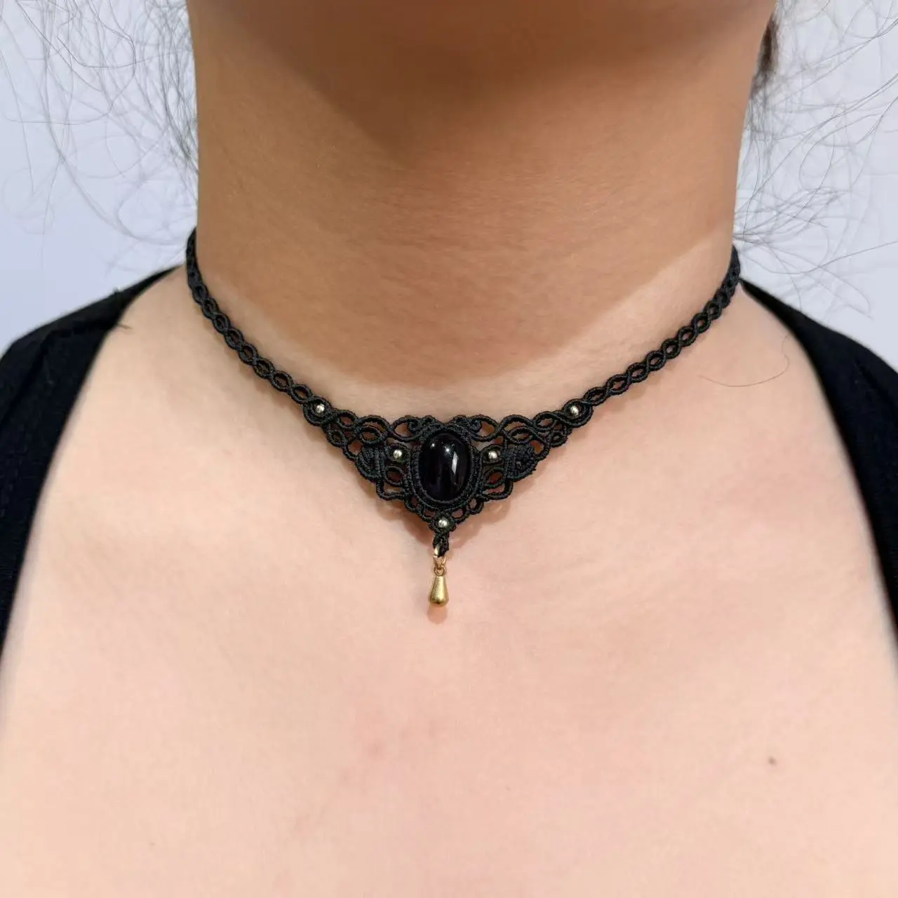 Handcrafted Macrame Amethyst Crystal Beaded Pendant Necklace - Boho Ethnic Minimalist, Made-to-Order Magic Stone Gift for Jewelry Enthusiasts, Beaded Pendant Necklaces