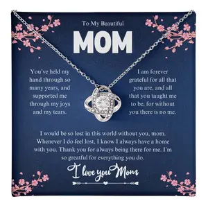 Gift For Mom, Gold and Silver Necklace, With Jewelry Box, Birthday, Mother's Day, Women's Day, Mom Gifts And Jewelry for Women,14k white gold necklace and 18k yellow gold over stainless steel, Cubic Zirconia