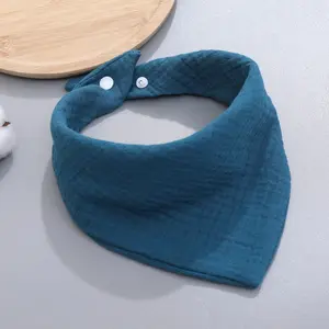 Soft Absorbent Cotton Gauze Baby Bib, Four-Layer Triangle Towel for Infants, Fitted Design for Kindergarten Use, Ca Prop 65 Compliant