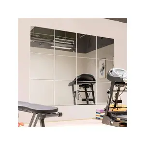 4/8/12pcs Classic Square Wall Mirrors Tiles, Easy To Adhere Install, Frameless Full Body Mirror, Suitable For Bedroom, Home Gym, Dorm Decor, Modern Aesthetic, Decorative Wall Mirror