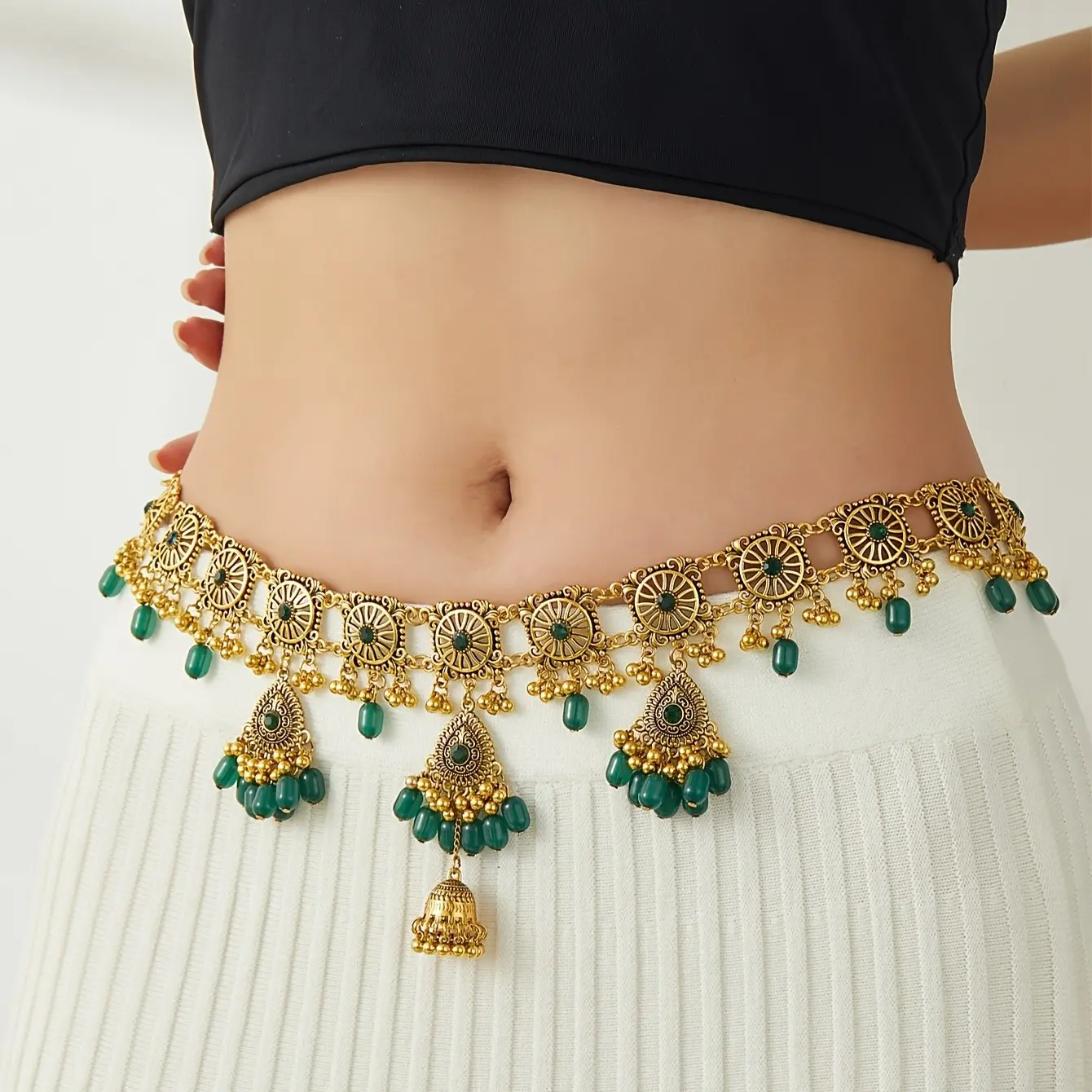 An Elegant And Exotic Waist Chain with Multi-Colored Tassels in a Bohemian Style, Ideal for Daily Use And Stage Shows
