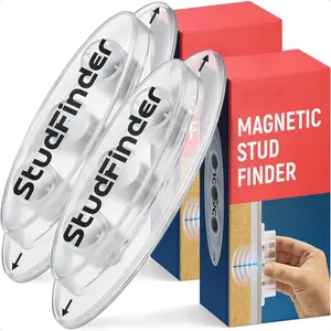 Powerful Magnetic Stud Finder PRO (Upgraded Version) Reinforced with 3 Neodymium Magnets - No-Battery Stud Detector - Deep Detection of Wood & Metal Studs in Drywall (Not for Plaster Walls)