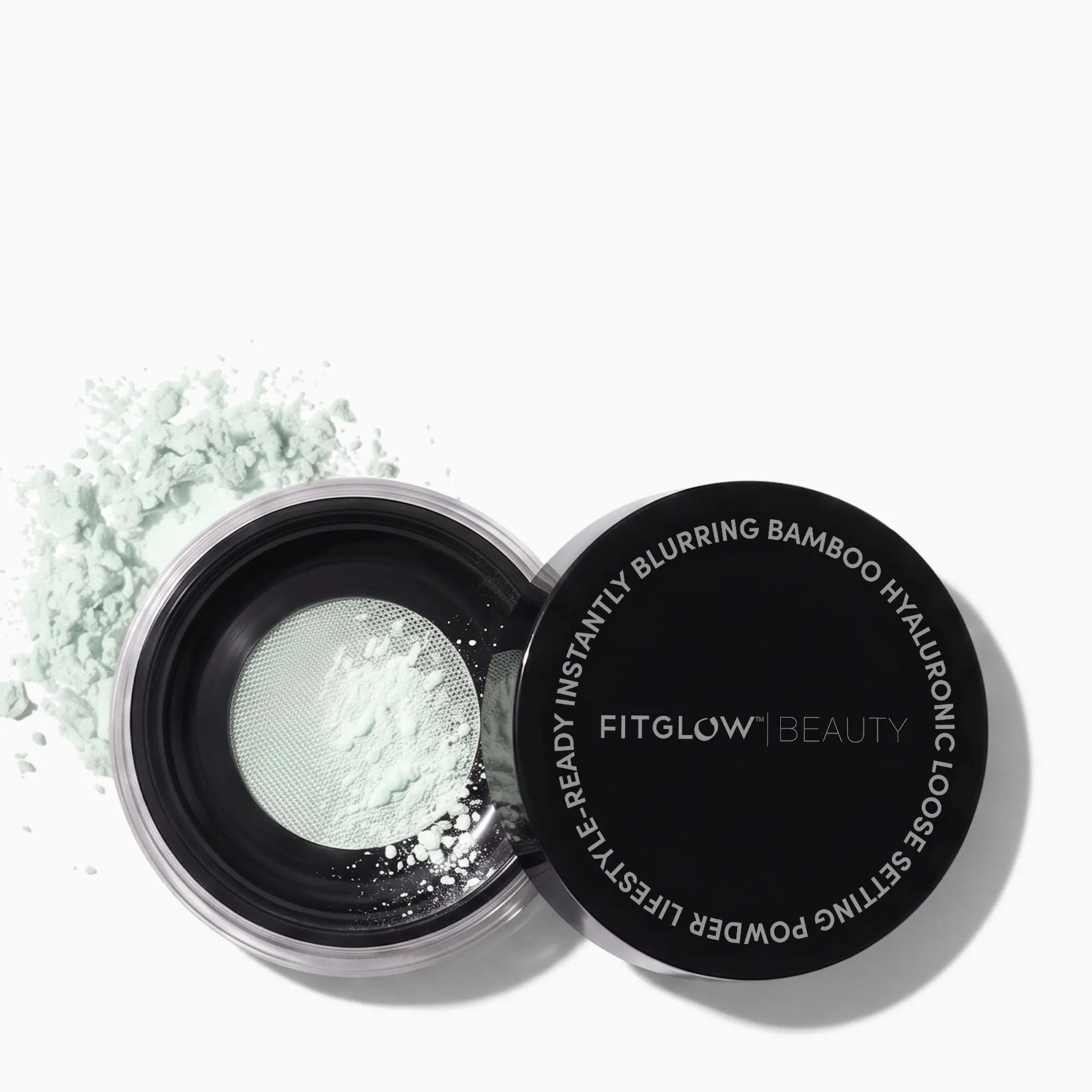 Fitglow Beauty Green Bamboo Hyaluronic Loose Setting Powder – Redness Diffusing, Blurring & Oil Control