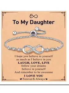 Infinity Bracelets for Women 18K Plated Silver Infinity Bracelet Dainty Silver Bracelet Cute CZ Bracelet for Women Silcer Jewelry Gifts for Mom Sister Daughter Granddaughter Girlfriend Wife