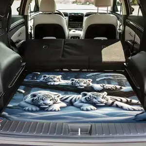 1pc 3D Tiger Print Car Trunk Mat - Durable SUV Trunk Liner, Easy to Clean, Stylish Design Protects Interior, Fit for All Vehicles, Trunk Mat for Suv, Auto Accessory, Eyecatching Pattern, Wearresistant Material, Vehicle Liner, Pet Owners