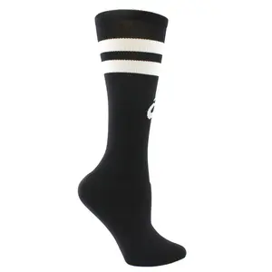 ASICS Womens Old School Striped Knee High Socks Athletic Athletic - Black