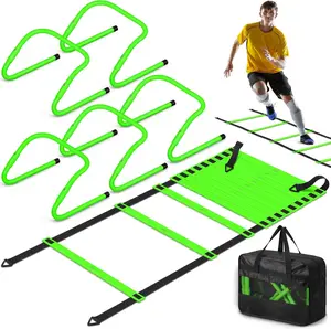 Speed and Agility  Equipment: 5 Adjustable Agility Hurdles. 20ft Agility Ladder, Soccer  Equipment Set for  Youth Adults