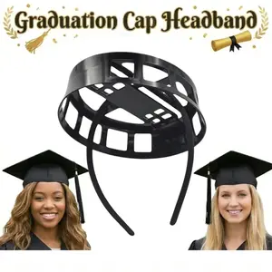 Graduation Cap Headband, Invisible Anti-Fall Grad Cap Holder Insert for Secure Fit, Clear Non 030