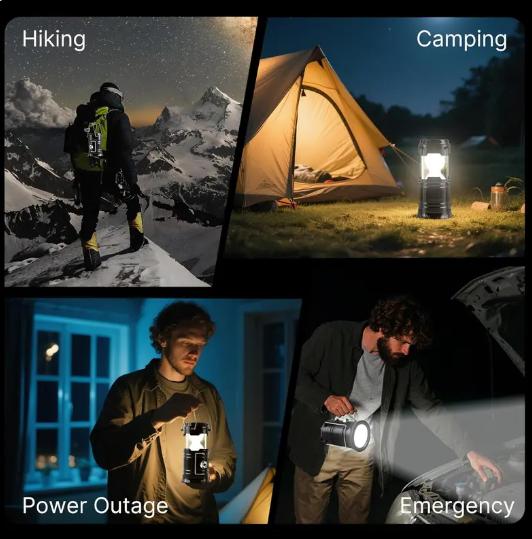 4‑Pack Foldable LED Camping Lanterns, Ultra‑Light IPX Weather‑Resistant, Dual Solar & USB‑C Fast‑Charge Emergency Lights with 25H Extended Runtime & Adjustable Brightness, Multi‑Mode Survival Lighting for Camping, Hurricane Prep & Outdoor Adventures