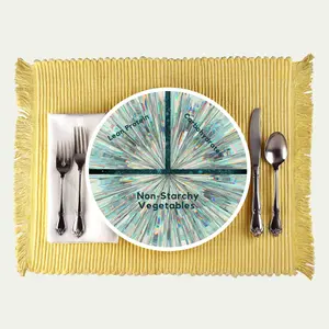 Dietitian Nutritionist created Portion Plate for Adults, controls serving sizes, Healthy Eating, gem, Dish 10"meal planning