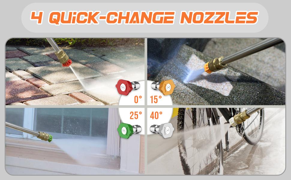 Electric Pressure Washer 4500PSI MAX 4.0GPM, 15 Level Adjustable Touch Screen, Dirt, Grime Removal, Flexible Cleaning, with 4 Spray Nozzle, 500ML Soap Tank, Stainless Steel Lance, Total Stop System for Car Wash, Home, Patio, Outdoor Cleaning