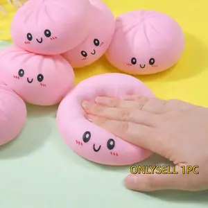 Baozi Squeeze Toy, Smiley Face Sensory Toy, Fun Gift for Kids and Adults, Perfect for Relaxation and Table Games, Icebreaker for Social Events