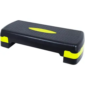 Fitvids Adjustable Aerobic Stepper Platform, Non-Slip Workout, 27", Black/Lemon
