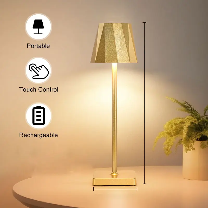 T6009-1 LED Touch Table Lamp, Three Color Lighting, Bar Restaurant Atmosphere Light, Cordless Bedside Lamp, Rechargeable Coffee Shop Lamp, Ambient Night Lamp, Ambient Decoration Lamp, Bedside Table Lamps