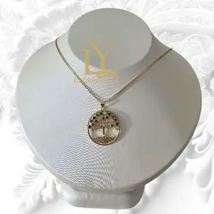 LaYaiBoutique #2171 Tree of Life Necklace and Pendant 14k Gold Plated High Quality