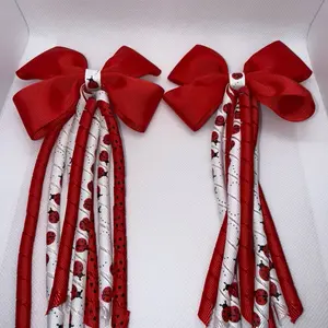 Curly Hair Bows -  Patterned Tails with Bow Accents for Hair Decor
