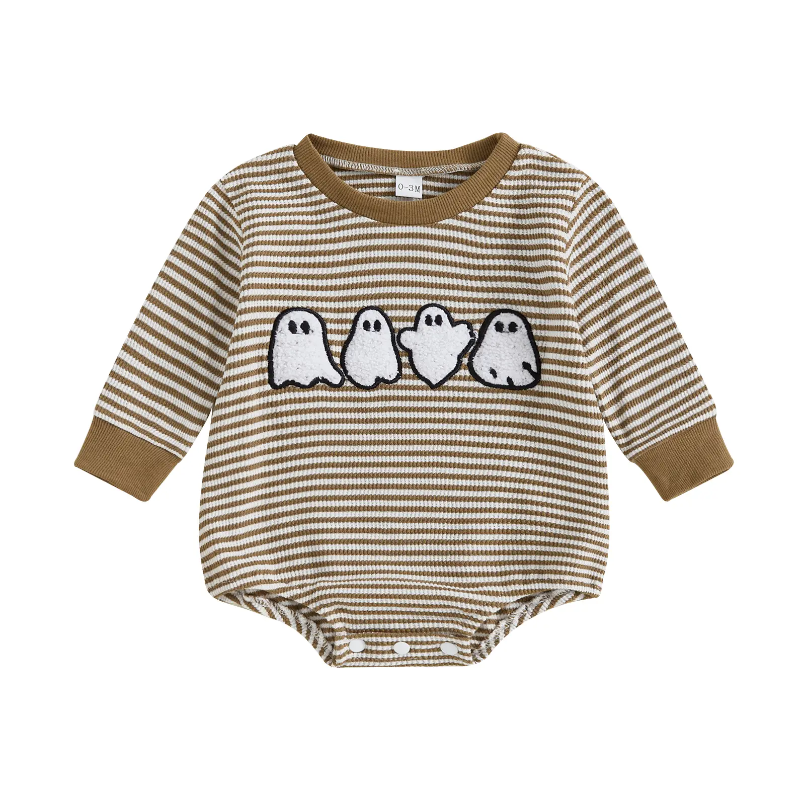 REDWOON Halloween Baby Boy Outfit Waffle Pumpkin Ghost Bubble Romper Infant Bodysuit Sweatshirt Cute Toddler Fall Clothes