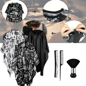 Hair Cutting Apron 6 Piece Set Capes with Adjustable Snap Closure and 3 Tools Beauty & Personal Care Brush Durable hair  styling  tools rat  tail  comb