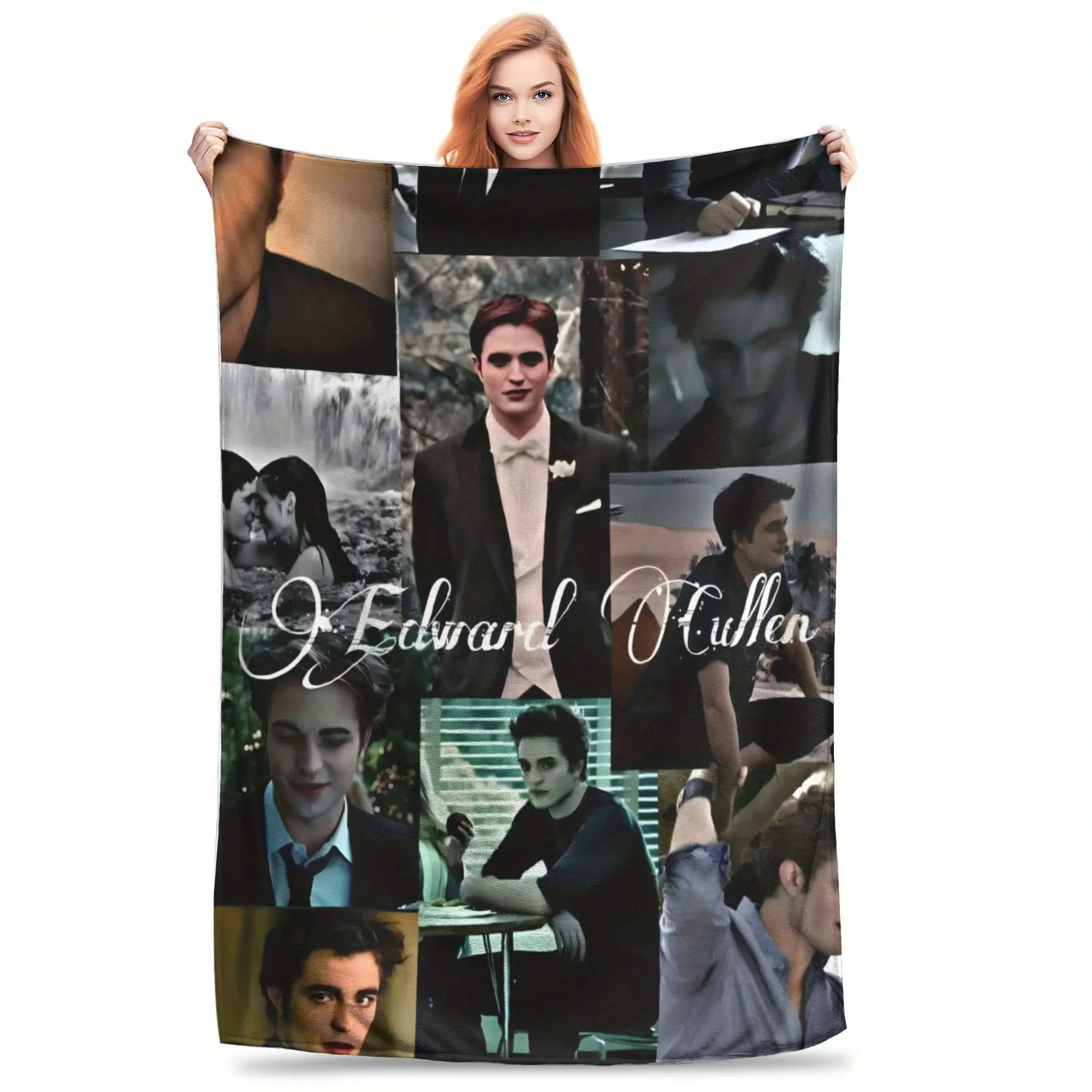Edward Cullen-Themed Twilight Print Microfibre Blanket - Classic, Breathable, Super Soft, Durable, Machine Washable, Fade Resistant, Stain Resistant, Ideal for Home, Camping, Great Gift for Movies & TV Fans